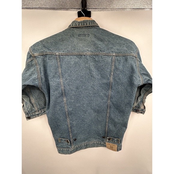 Jordache Vintage 80’s Batwing Acid Wash Denim Jean Glam Jacket Woman’s Size MED - Picture 4 of 11